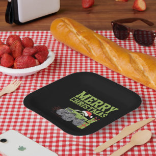 Assiettes En Carton Joyeux Noël Monster Truck Garçons Tout-Petits Xmas