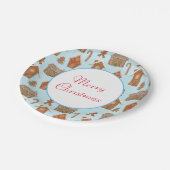 Assiettes En Carton Joyeux Noël Motif de pain d'épices (Angle)