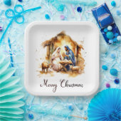 Assiettes En Carton Joyeux Noël Nativité (Fête)