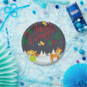 Assiettes En Carton Joyeux Noël Neige et Holly (Fête)