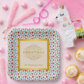 Assiettes En Carton Joyeux Noël & Nouvel An cadeau arrière - plan moti (Fête)