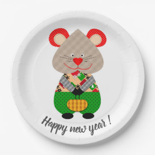 Assiettes En Carton Joyeux Noël, nouvel an, Noël, Joyeux, rat