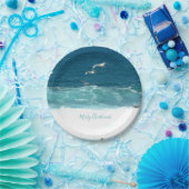 Assiettes En Carton Joyeux Noël Ocean Waves Plaques en papier (Fête)