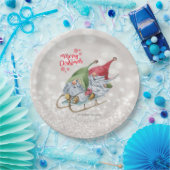 Assiettes En Carton Joyeux Noël, Parties scintillant Bokeh, Gnomes mig (Fête)