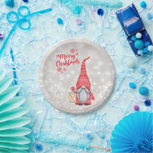 Assiettes En Carton Joyeux Noël, Parties scintillant Bokeh, Mignonne G (Fête)
