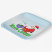 Assiettes En Carton Joyeux Noël Père Noël avec cadeau (Angulaire)