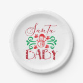 Assiettes En Carton Joyeux Noël Père Noël Baby (Devant)