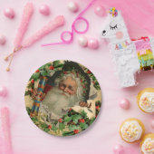 Assiettes En Carton Joyeux Noël Père Noël classique antique (Fête)