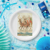 Assiettes En Carton Joyeux Noël (Père Noël et son renne) (Fête)