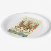 Assiettes En Carton Joyeux Noël (Père Noël et son renne) (Angle)