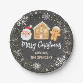 Assiettes En Carton Joyeux Noël Père Noël Gingerbread House Party (Devant)