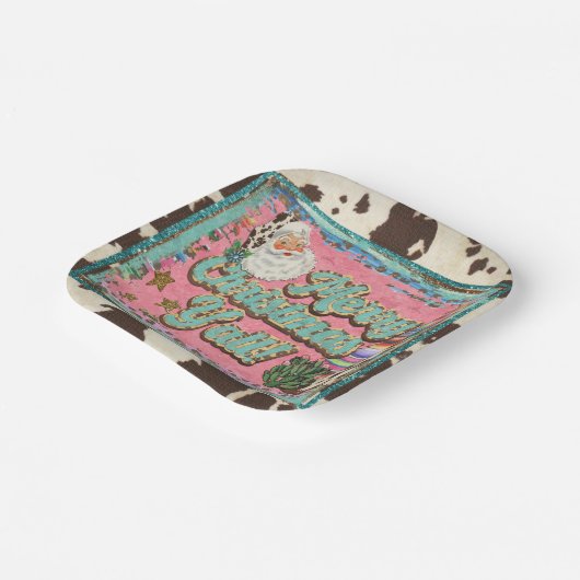 Assiettes En Carton Joyeux Noël, plaques en papier Y’all (Angulaire)