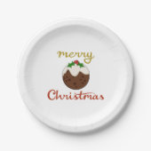 Assiettes En Carton Joyeux Noël+Pudding Design (Devant)