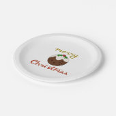Assiettes En Carton Joyeux Noël+Pudding Design (Angle)