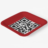 Assiettes En Carton Joyeux Noël QR Code sur rouge (Angulaire)