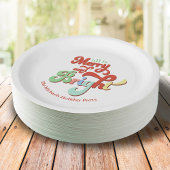 Assiettes En Carton Joyeux Noël rétro et personnalisé