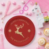 Assiettes En Carton Joyeux Noël rouge pour Reinder de la Parties scint (Fête)