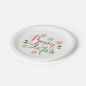 Assiettes En Carton Joyeux Noël Rouge Vert italien (Angle)