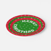 Assiettes En Carton Joyeux Noël Rouge Vert & Pneus 7" (Angle)