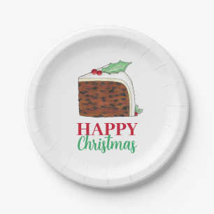 Assiettes En Carton Joyeux Noël Royaume-Uni tranche de gâteau britanni