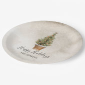 Assiettes En Carton Joyeux Noël Rustique Arbre de Noël (Angle)