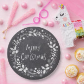 Assiettes En Carton Joyeux Noël Rustique Fleur Wreath tableau de bord (Fête)