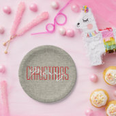 Assiettes En Carton Joyeux Noël Rustique Texture | Vacances (Fête)