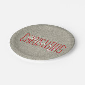 Assiettes En Carton Joyeux Noël Rustique Texture | Vacances (Angle)