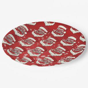 Assiettes En Carton Joyeux Noël Santa Hat