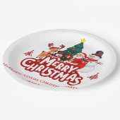 Assiettes En Carton Joyeux Noël simple et rouge (Angle)