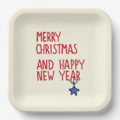 Assiettes En Carton Joyeux Noël Simple Typographie moderne (Recto)