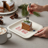 Assiettes En Carton Joyeux Noël Simple Typographie moderne