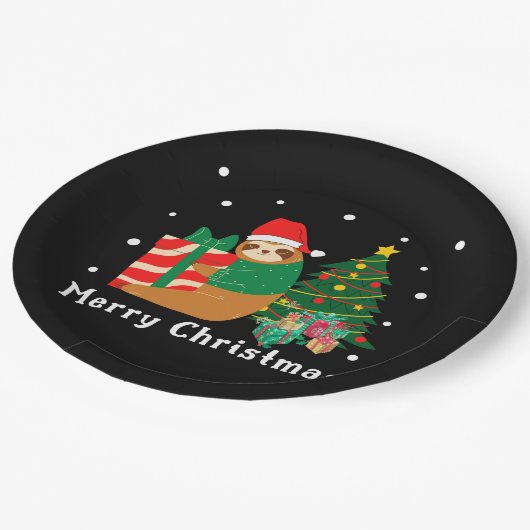 Assiettes En Carton Joyeux Noël Sloth Noël (Angle)