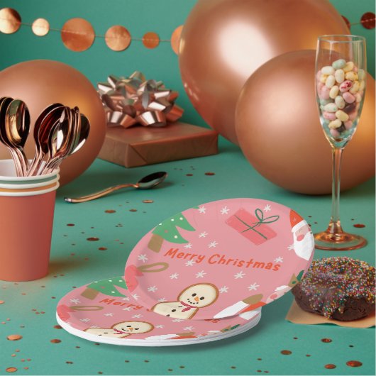 Assiettes En Carton joyeux Noël snowflake bonhomme présente xmas tr (Multi)