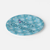 Assiettes En Carton Joyeux Noël Snowflakes (Angle)