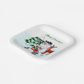 Assiettes En Carton Joyeux Noël ! Snowman avec amis (Angulaire)