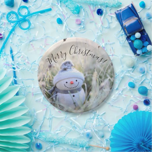 Assiettes En Carton Joyeux Noël Snowman Plaques papier (Fête)