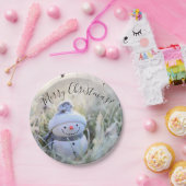 Assiettes En Carton Joyeux Noël Snowman Plaques papier (Fête)