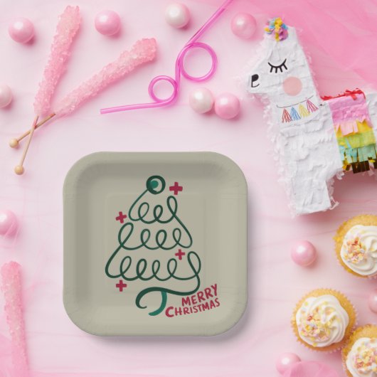 Assiettes En Carton Joyeux Noël Stethoscope CNA Travailleur Médicale (Fête)