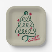 Assiettes En Carton Joyeux Noël Stethoscope CNA Travailleur Médicale (Recto)