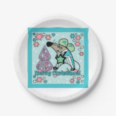 Assiettes En Carton Joyeux Noël Symbole du Nouvel An Souris Caricature (Devant)