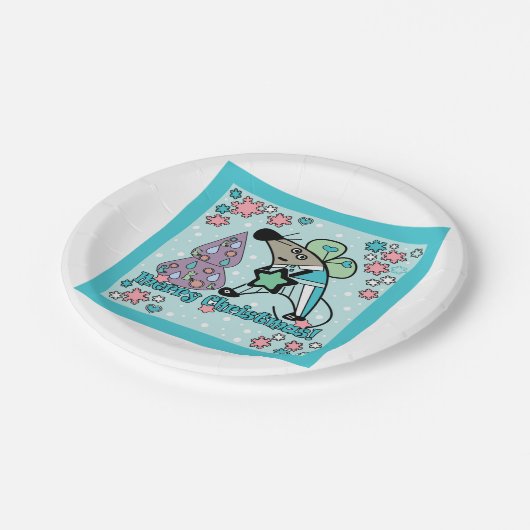 Assiettes En Carton Joyeux Noël Symbole du Nouvel An Souris Caricature (Angle)