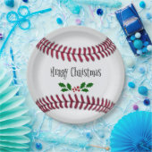 Assiettes En Carton Joyeux Noël, Thème De Baseball, (Fête)