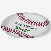 Assiettes En Carton Joyeux Noël, Thème De Baseball, (Angle)