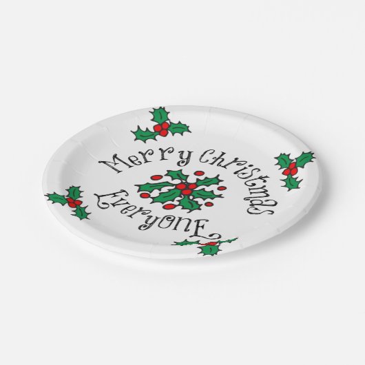 Assiettes En Carton Joyeux Noël Tout le monde Plaques en papier (Angle)
