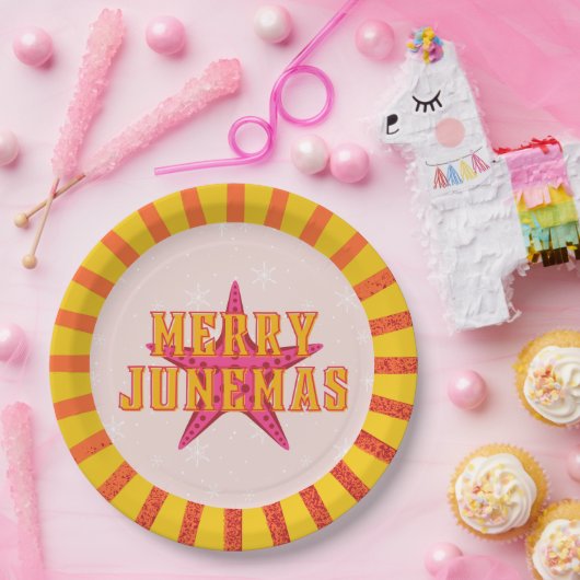 Assiettes En Carton Joyeux Noël tropical Junemas (Fête)