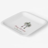 Assiettes En Carton Joyeux Noël Tropical Palm Trees (Angulaire)