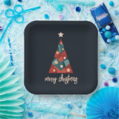 Assiettes En Carton Joyeux Noël vacances art saisonnier xmas arbre (Fête)