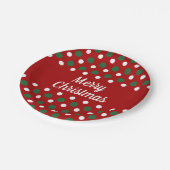 Assiettes En Carton Joyeux Noël Vacances Cute Pois rouges (Angle)