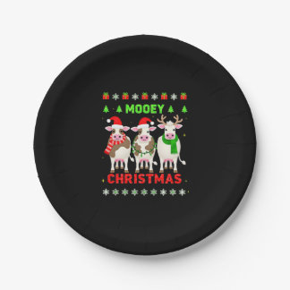 Assiettes En Carton Joyeux Noël Vache Noël Sweat Ugly Pyjama